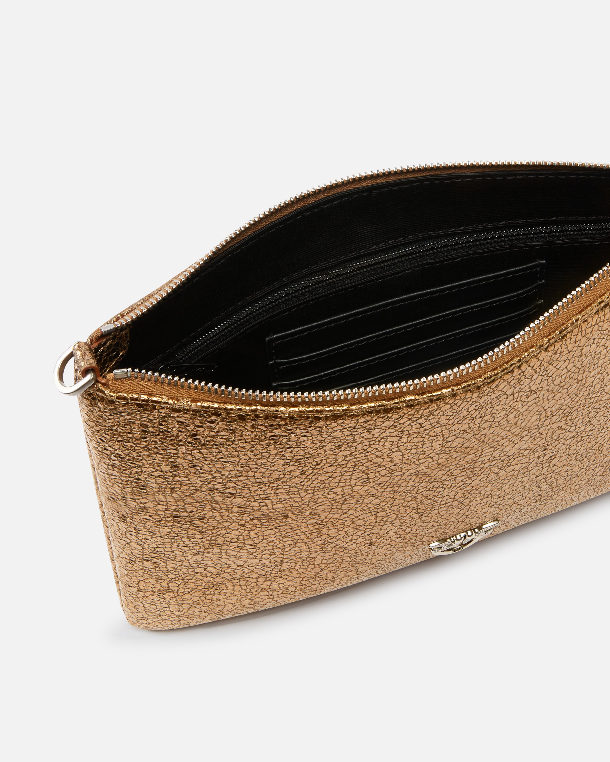 SMALL CLUTCH BAG WITH A LAMINATED LEATHER FEEL PINKO GALLERIA - 4