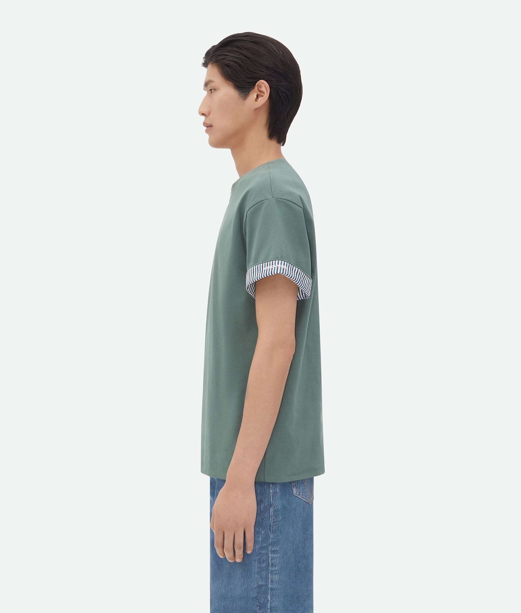 Double Layer Striped Cotton T-Shirt - 2