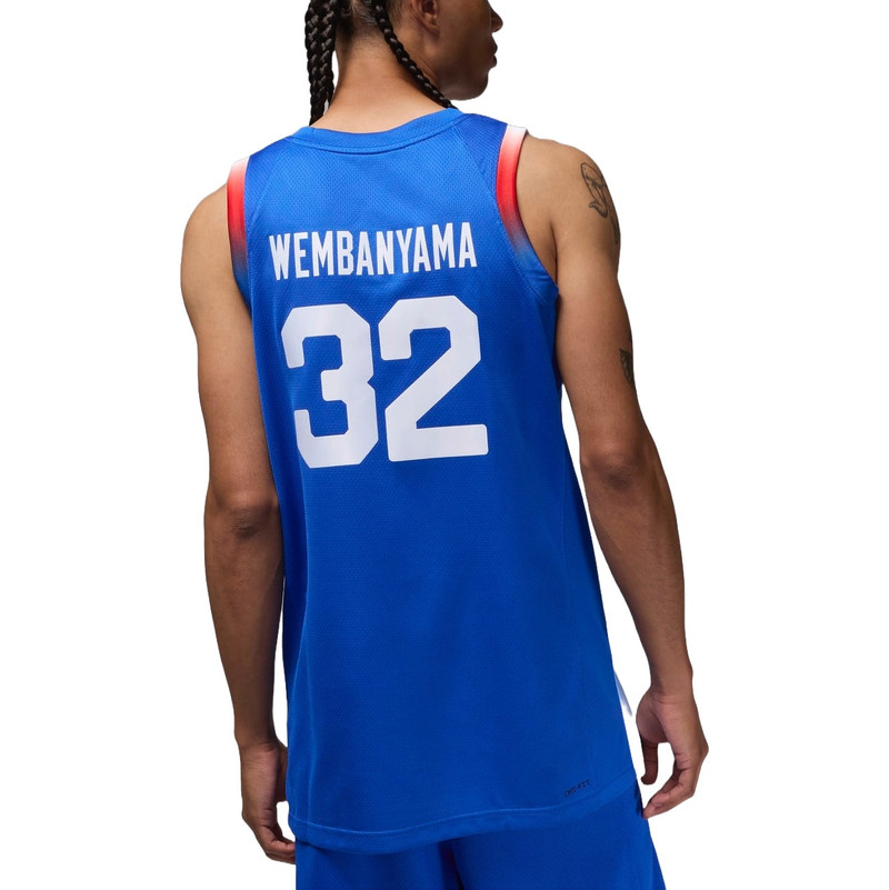 Jordan Air Jordan Victor Wembanyama France Limited Road Basketball Replica Jersey 'Royal White' HF7308-405 outlook