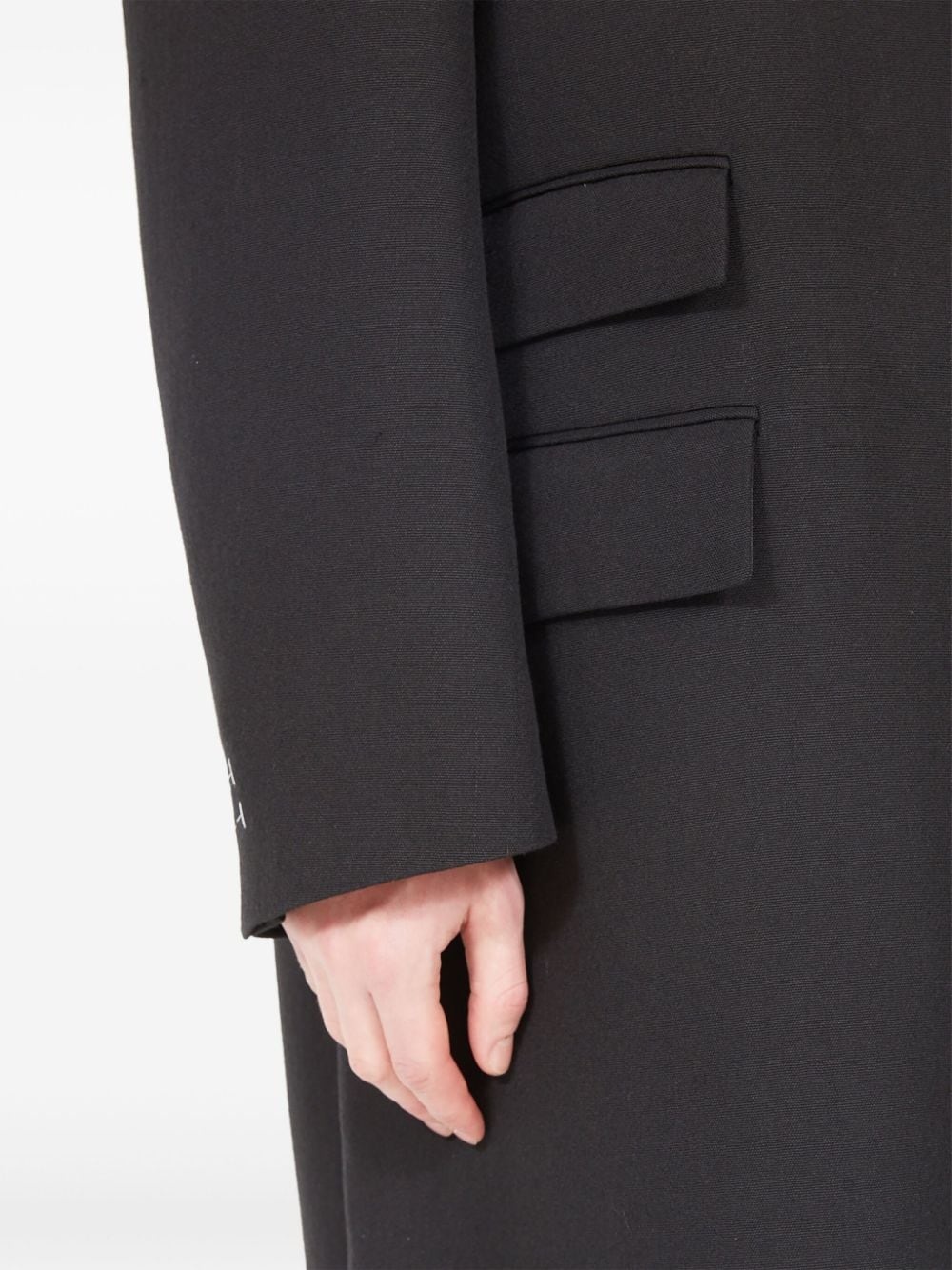 single-breasted mid-length coat - 7