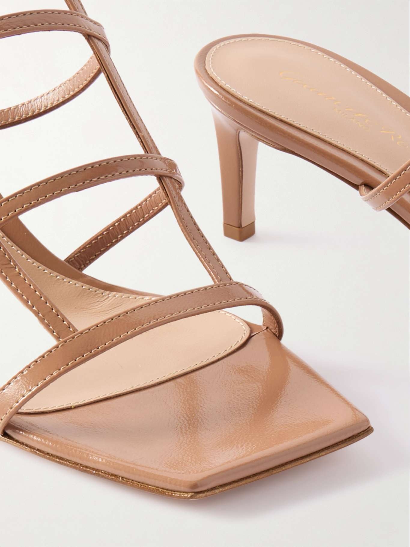 55 glossed-leather sandals - 4