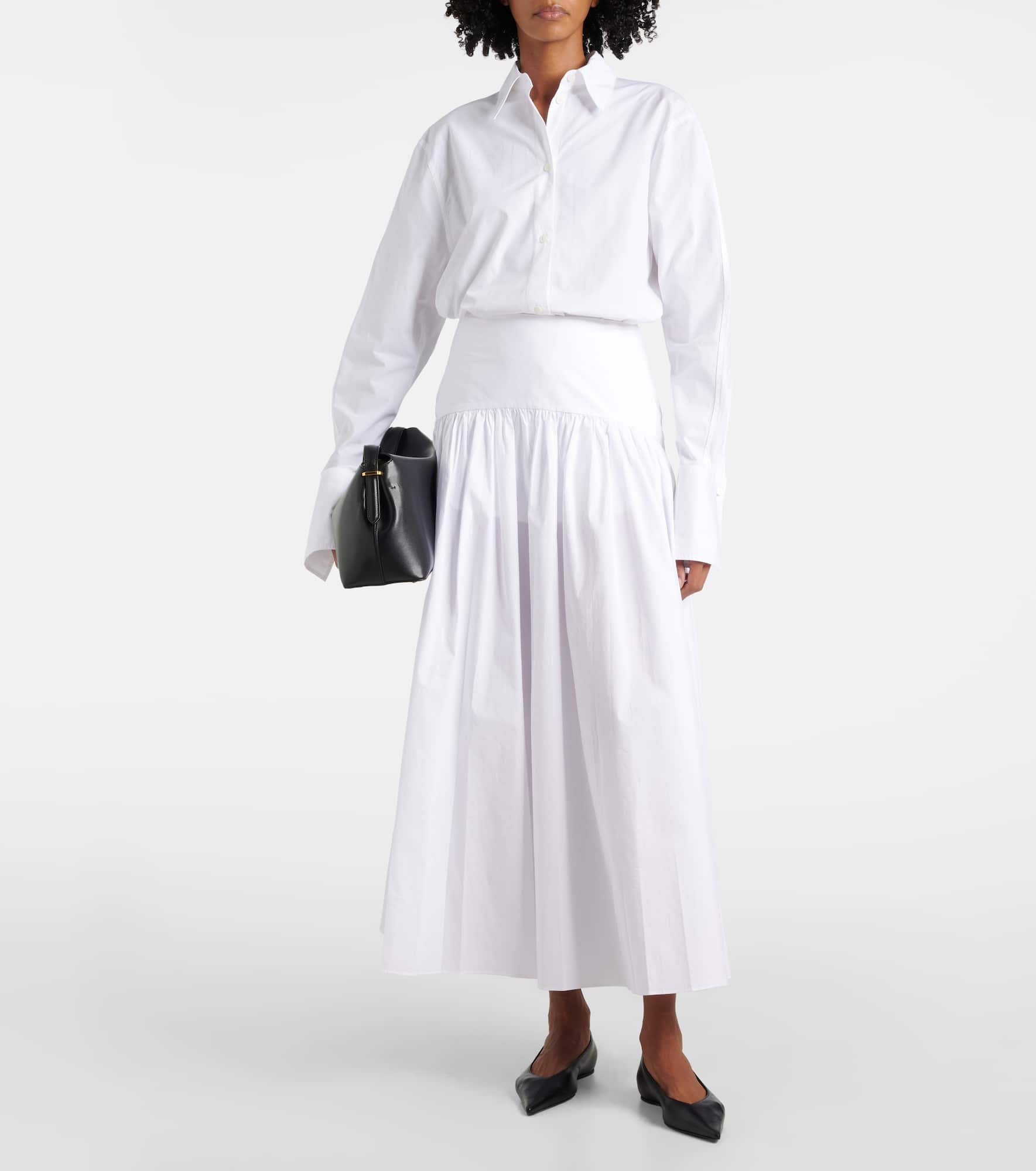 Procida high-rise cotton maxi skirt - 2