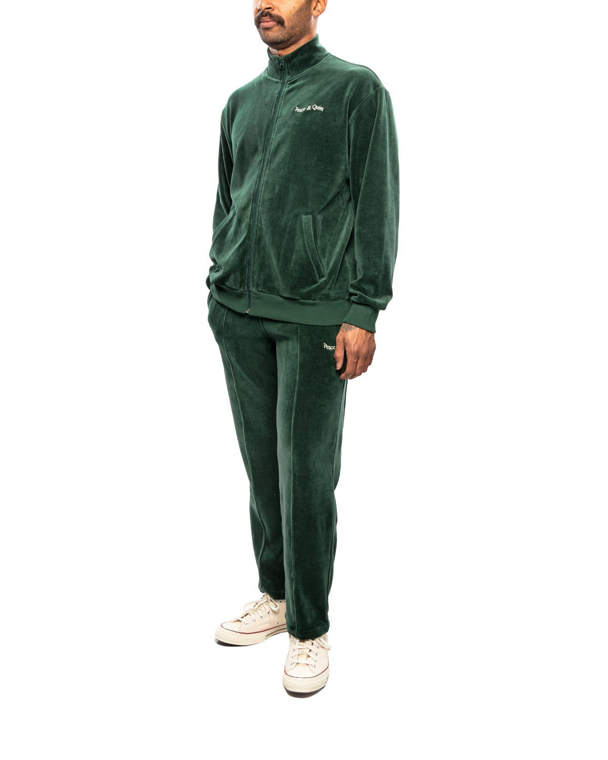 Wordmark Velour Jacket Pine - 2