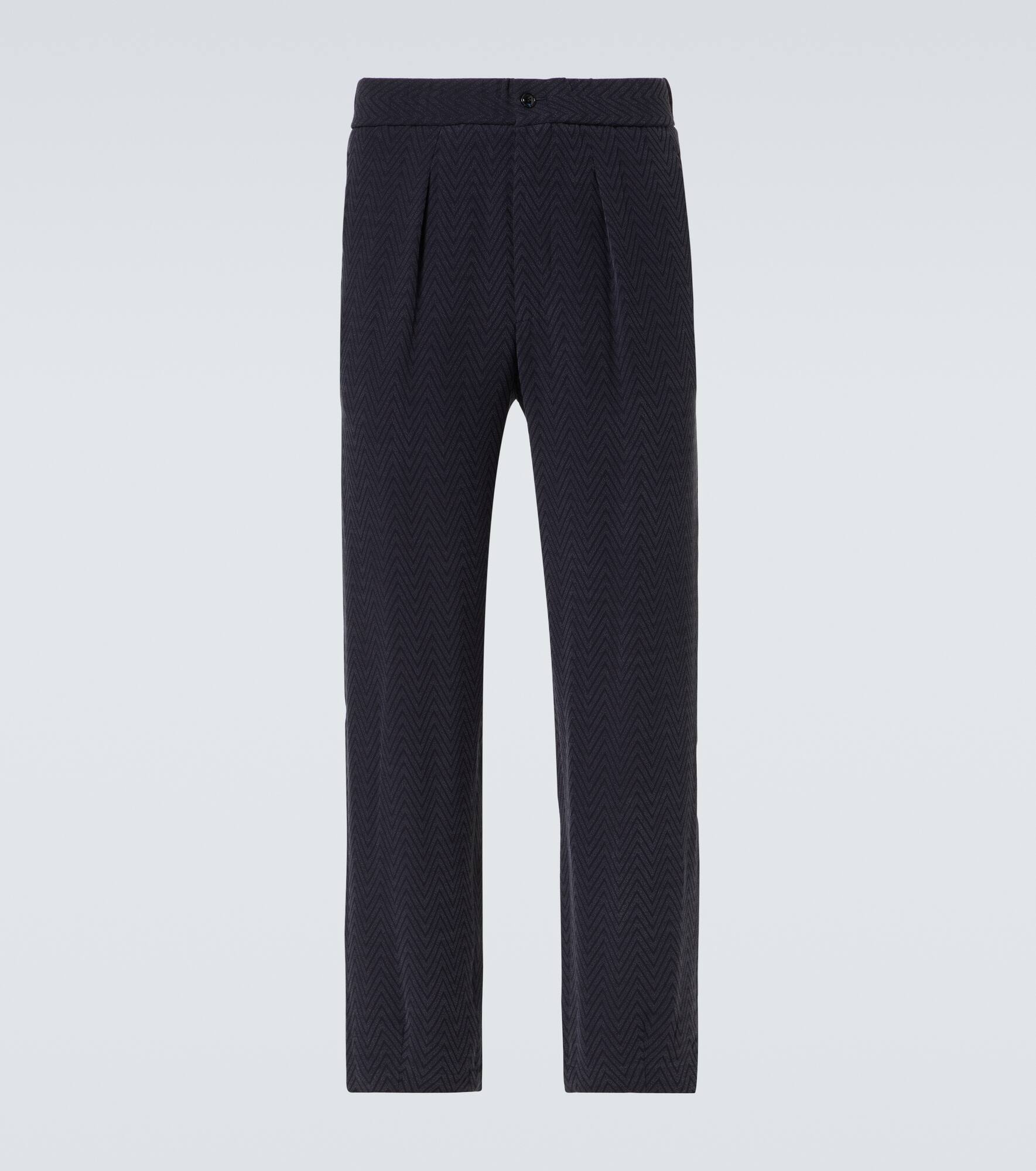 Chevron jacquard straight pants - 1