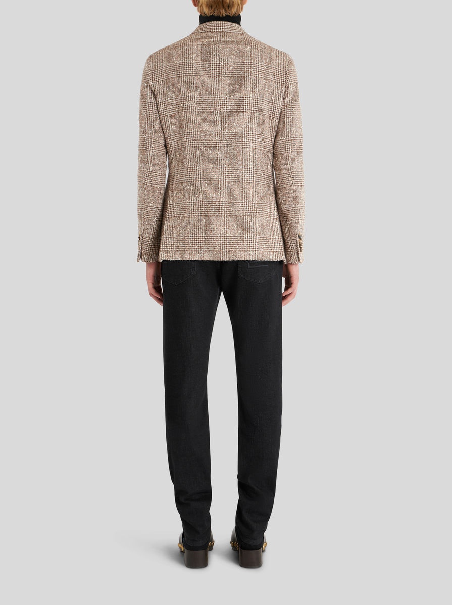 WOOL JACKET WITH CHECK WORKING - 5