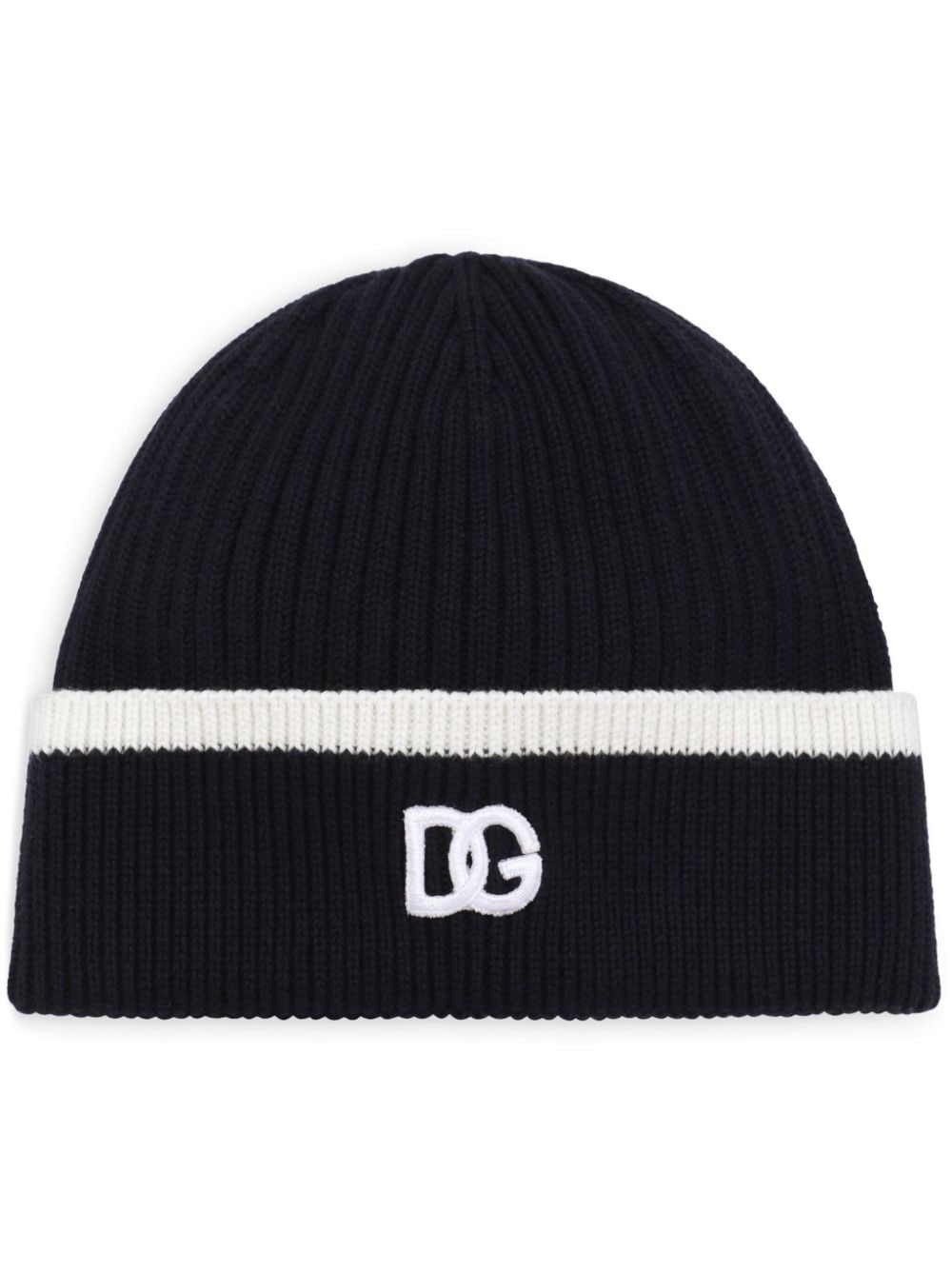 logo-embroidered cotton beanie - 1
