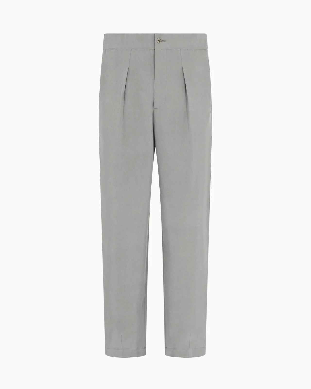 SINGLE-PLEAT, PURE SILK CANVAS TROUSERS - 1