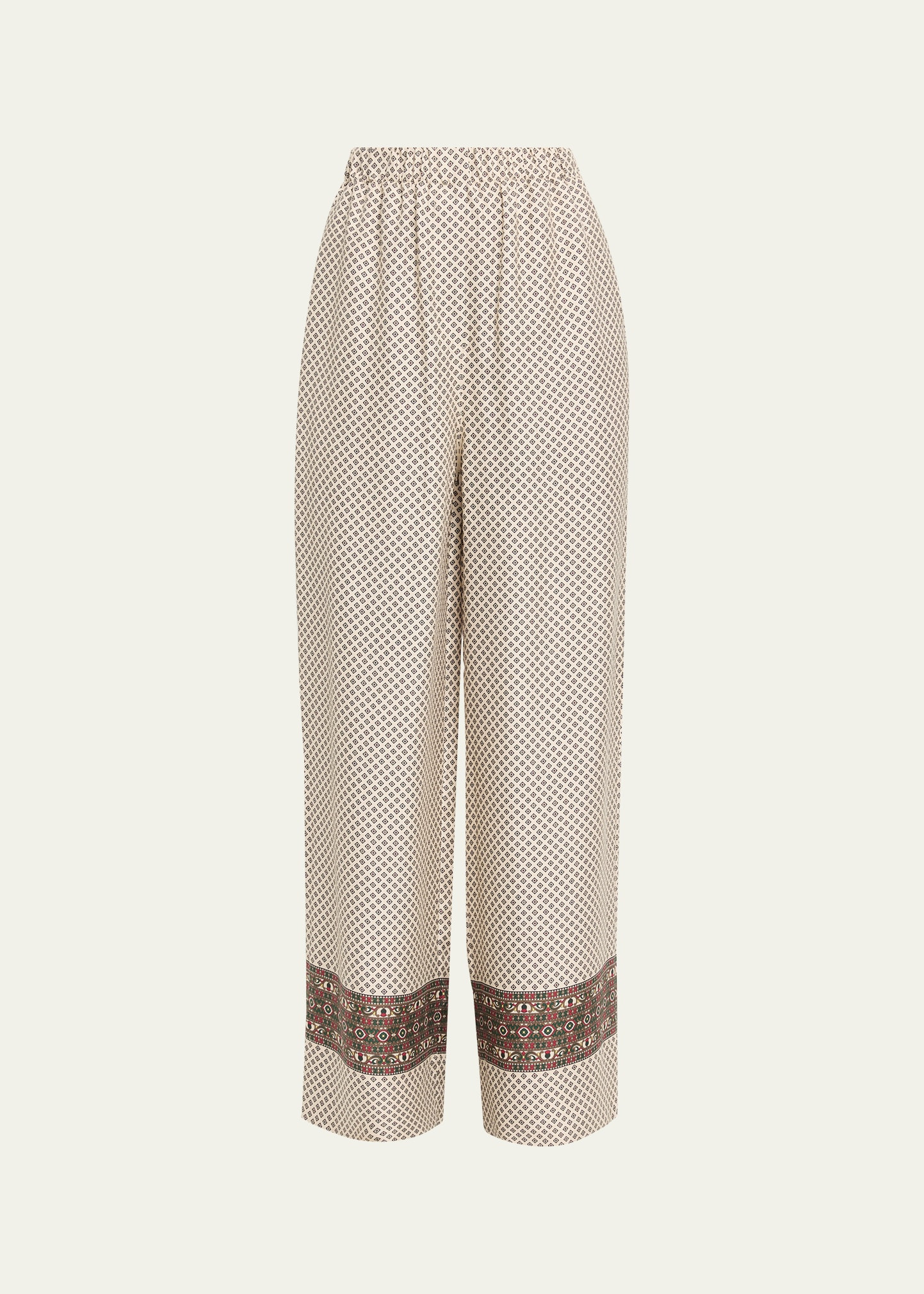 Valerio Silk Straight-Leg Pull-On Trousers - 1