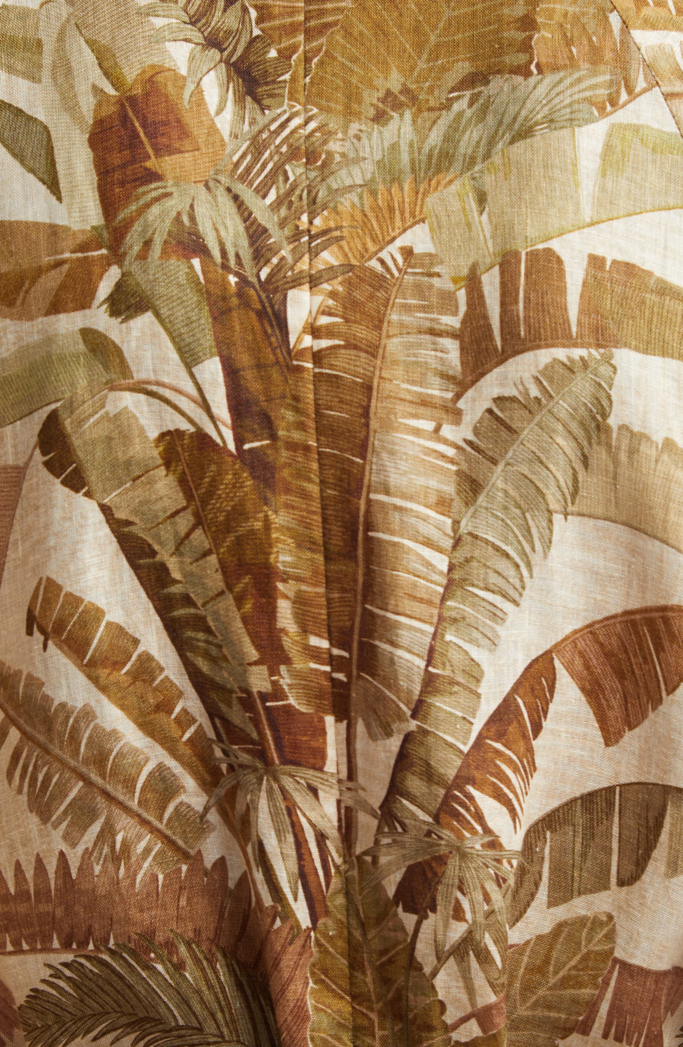 Zimmermann Ascension Tropical Print Long Sleeve Linen in Green Palm at Nordstrom - 6