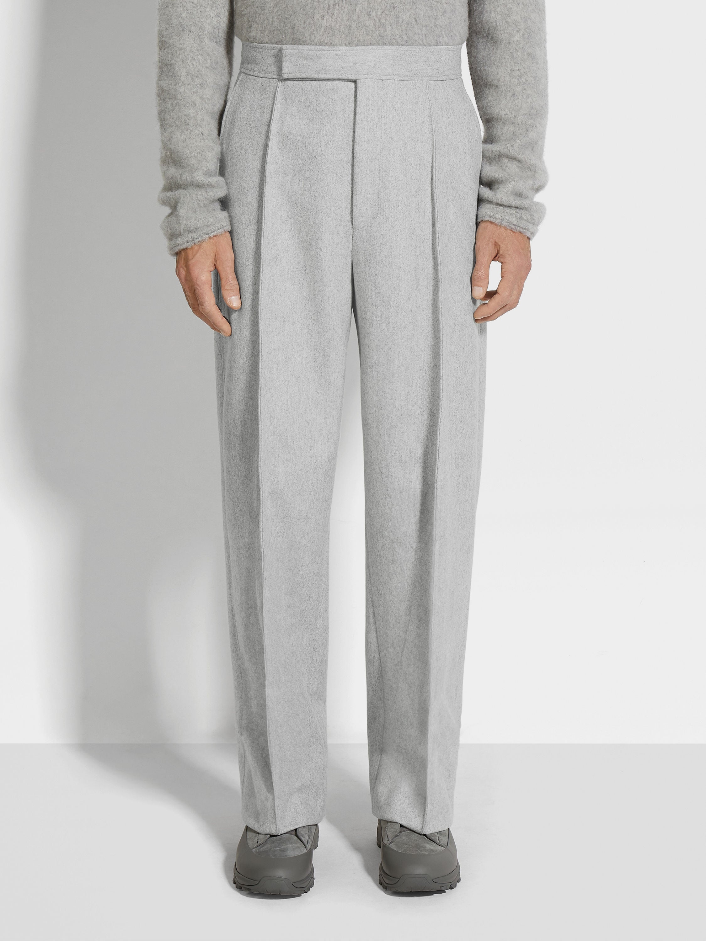 LIGHT GREY TROFEO™ CASHMERE PANTS - 5