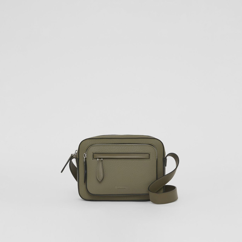 Two-tone Grainy Leather Crossbody Bag 1