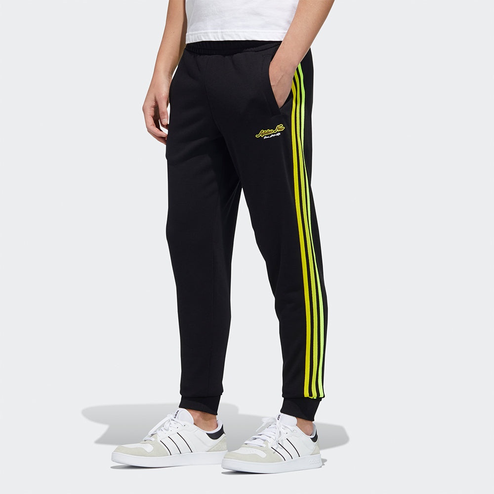 adidas neo M Fav Knt Tp 1 Casual Sports Bundle Feet Long Pants Black GP5674 - 2