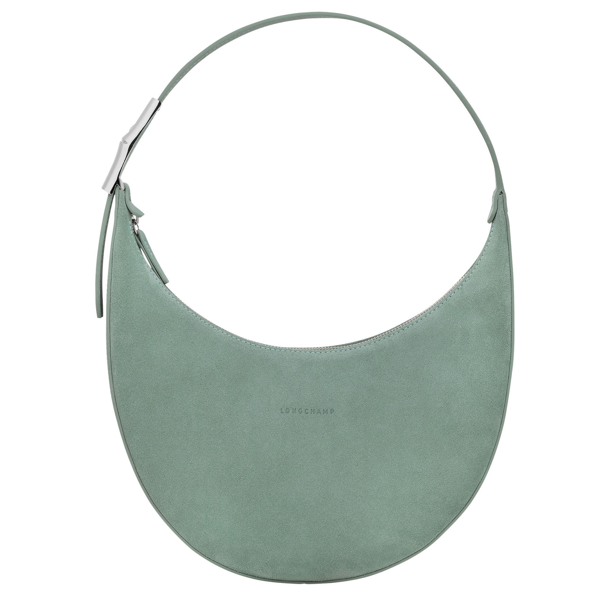 Longchamp Medium Roseau Essential Leather Shoulder Bag - Grey