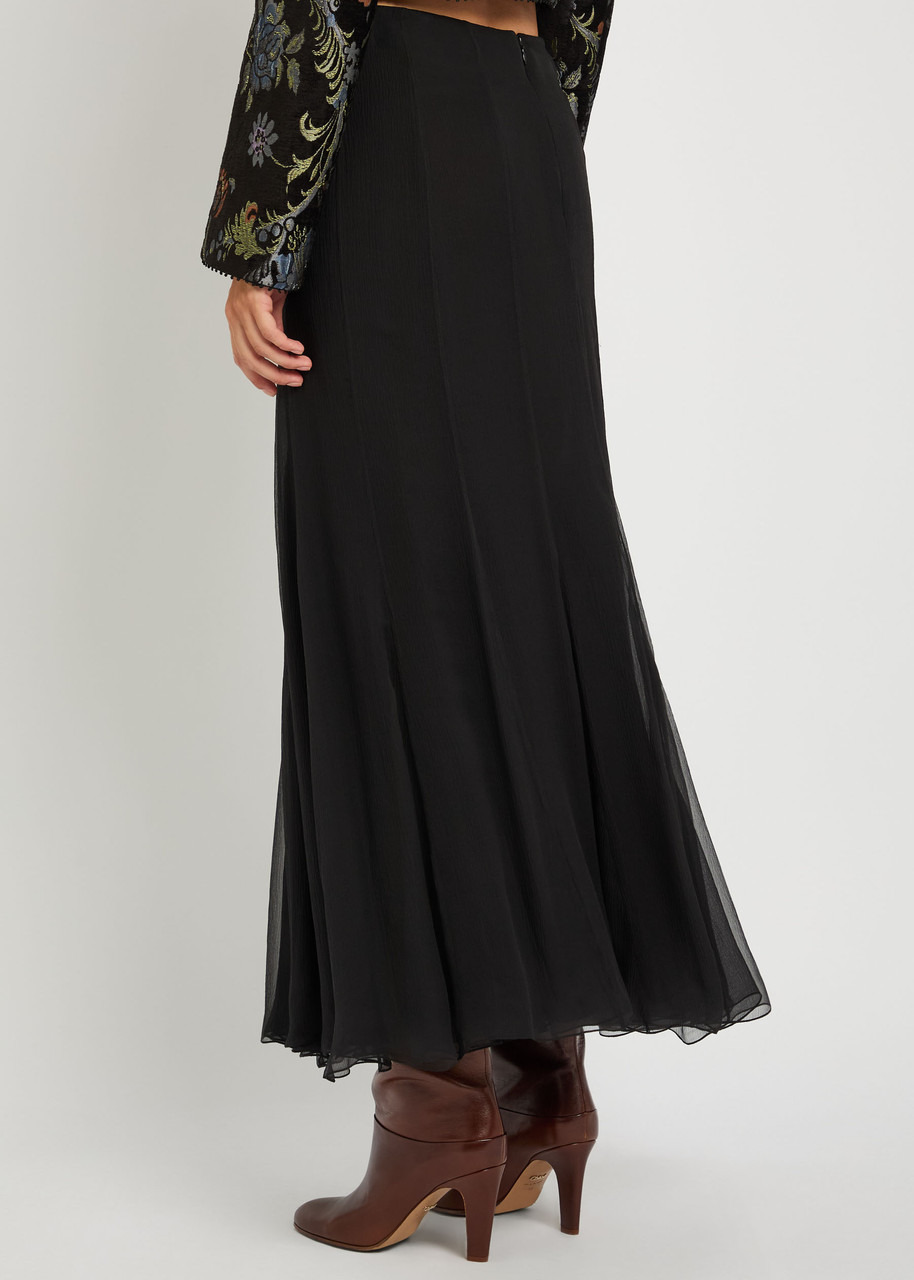 Chloe Textured Silk-chiffon Maxi Skirt - 3