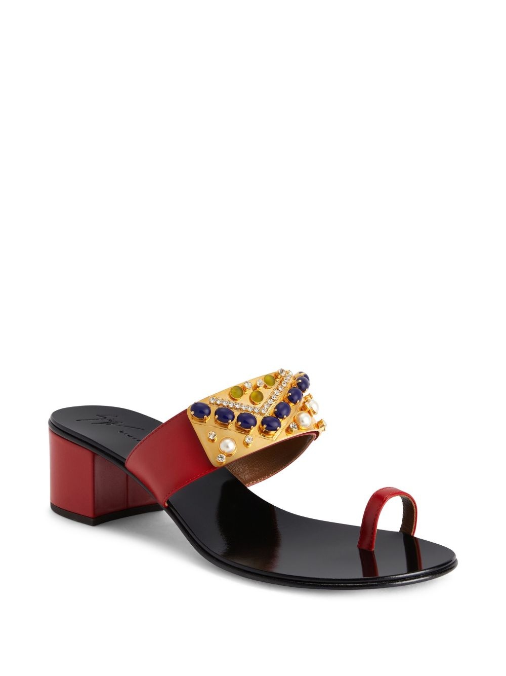 rhinestone-embellished block-heel sandals - 2