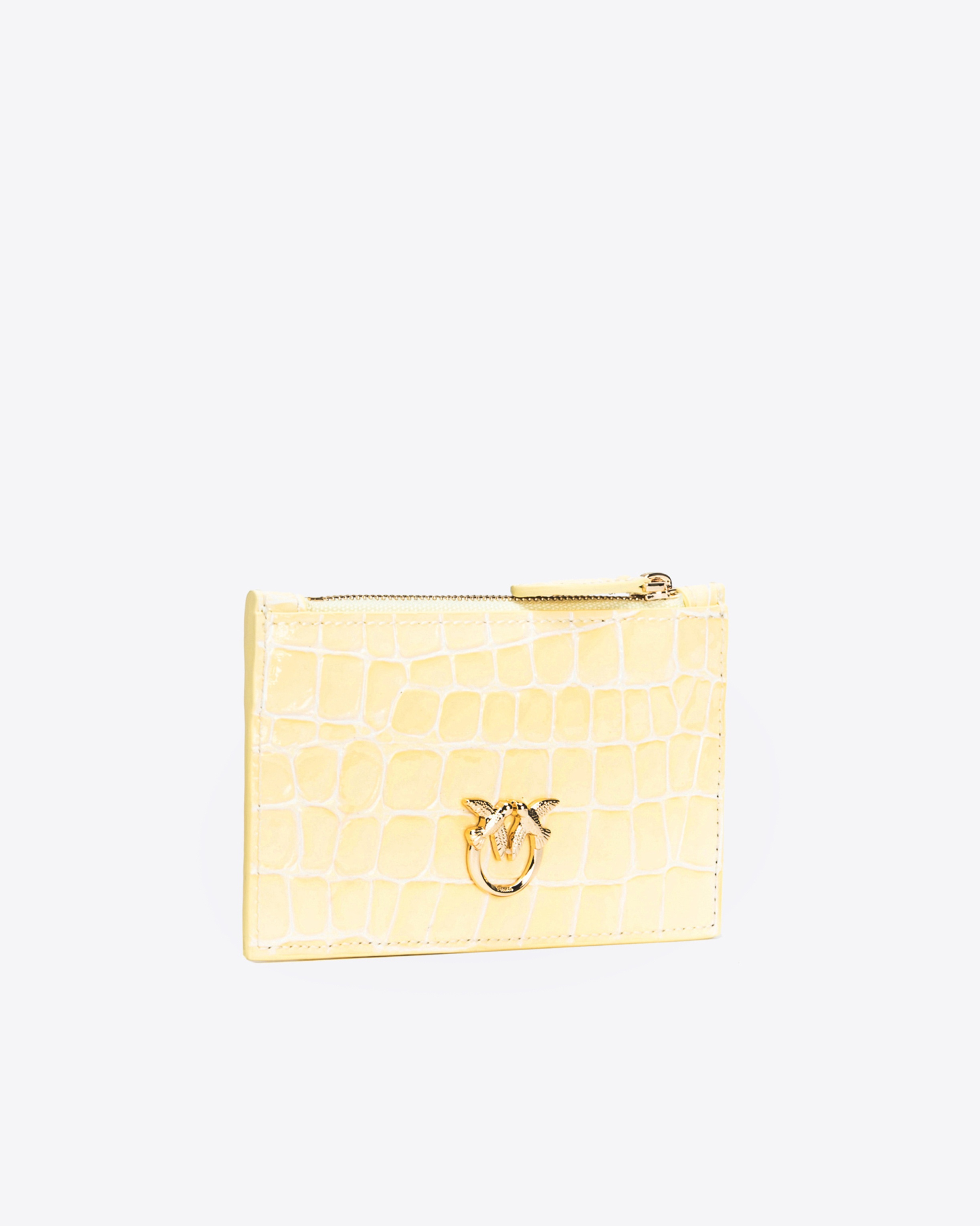PINKO GALLERIA SHINY CROC-PRINT CARD HOLDER - 3
