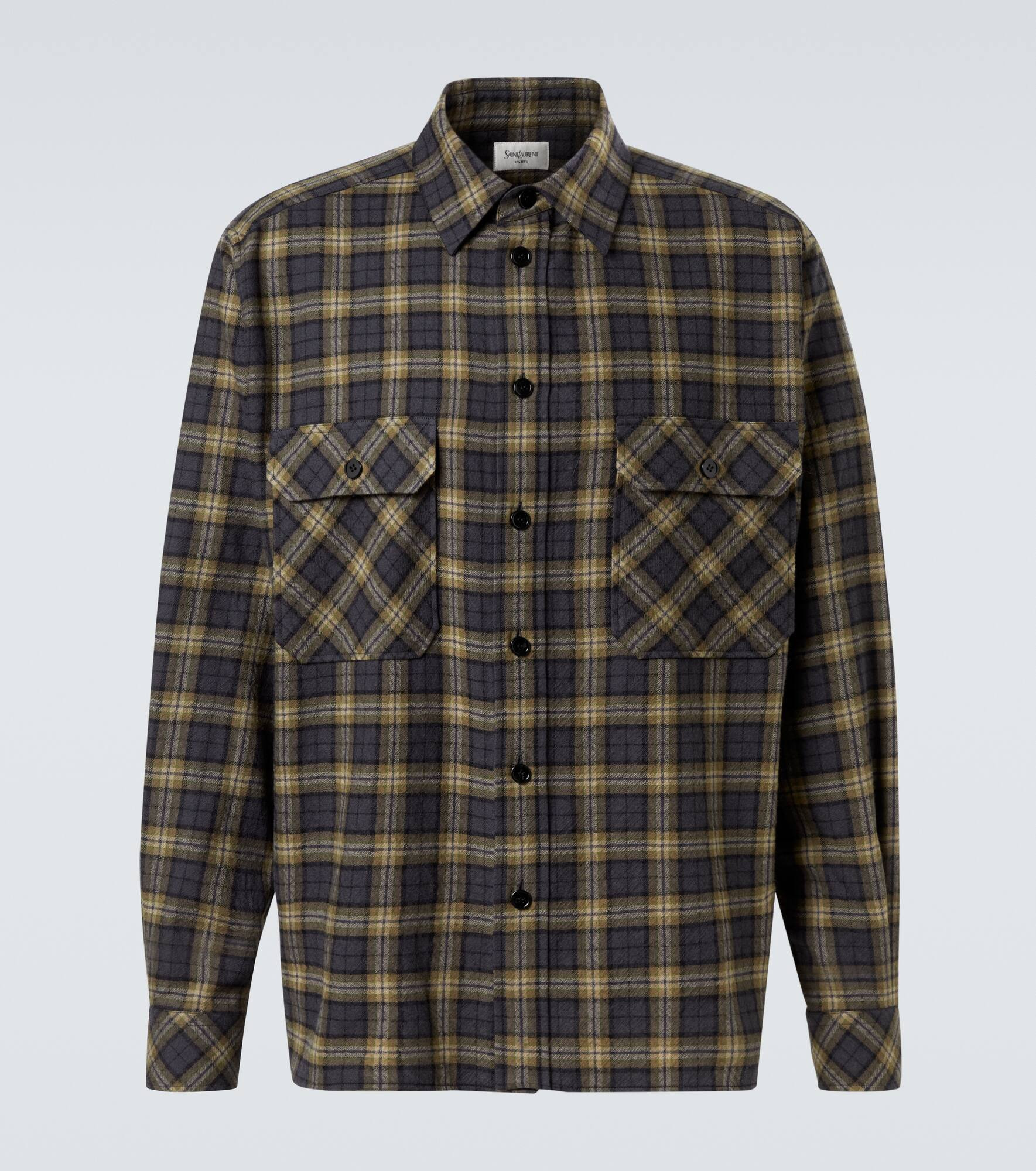 Checked wool overshirt - 1