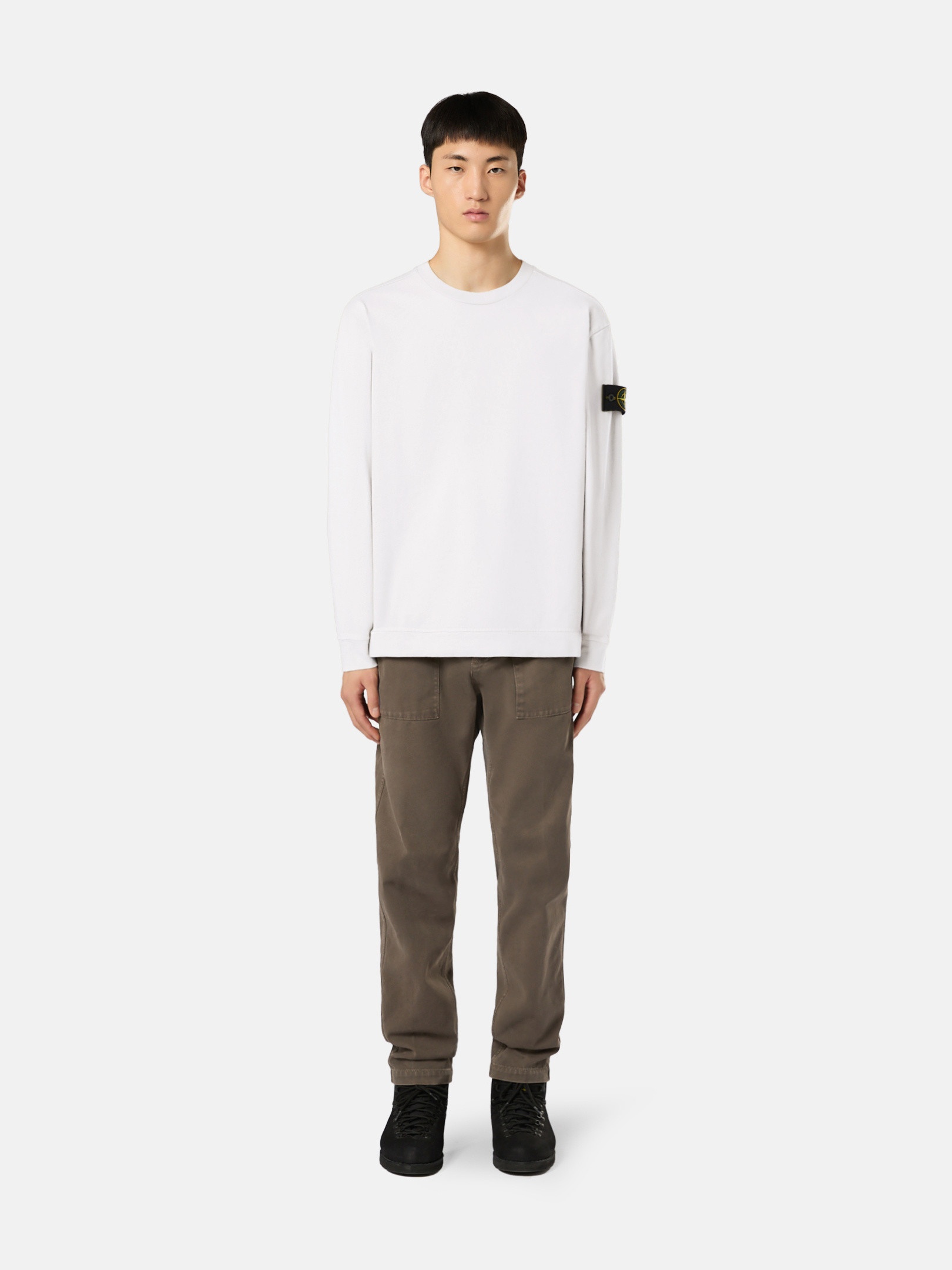 STONE ISLAND　63750 HEAVY COTTON JERSEY Stone Island 63750 Heavy Cotton Jersey in White for Men | Lyst