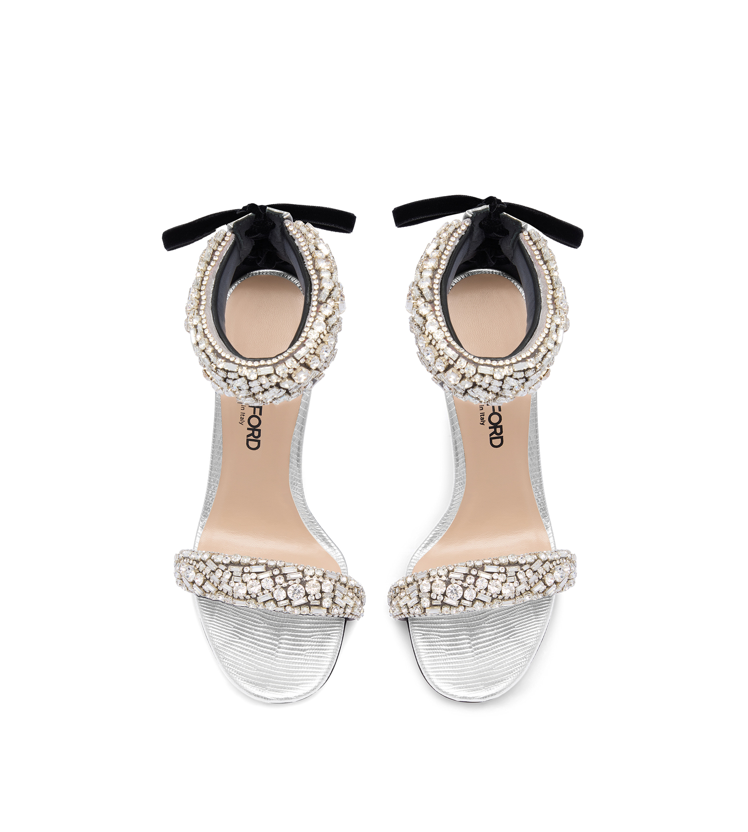 CRYSTAL-EMBELLISHED LAMINATED PRINTED LIZARD EDIE SANDAL - 4