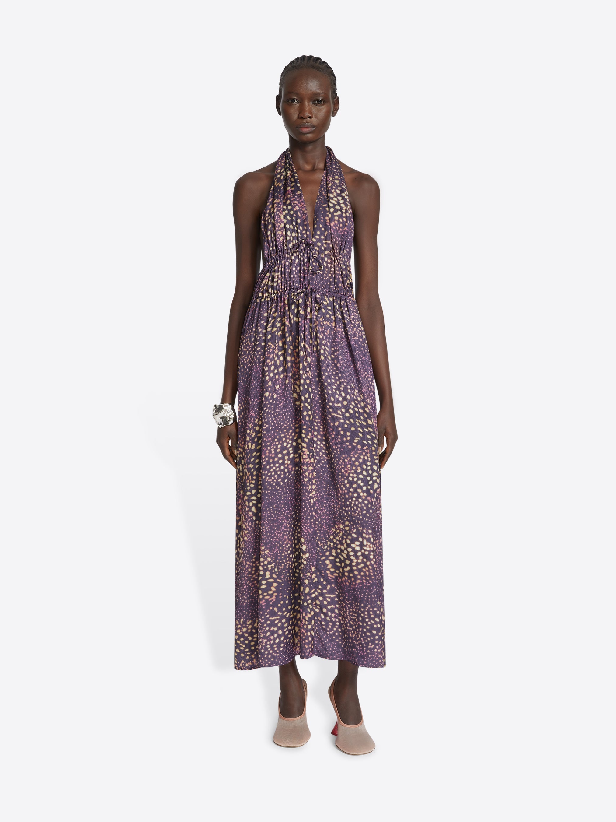 JACQUARD HALTER DRESS - 2