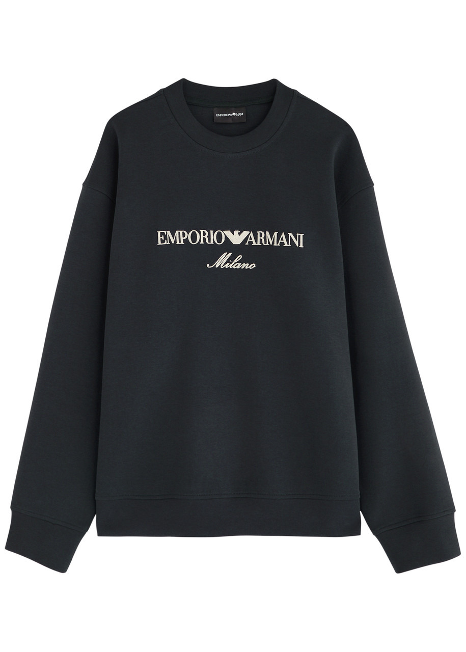 Emporio Armani Logo-embroidered Cotton-blend Sweatshirt - 1