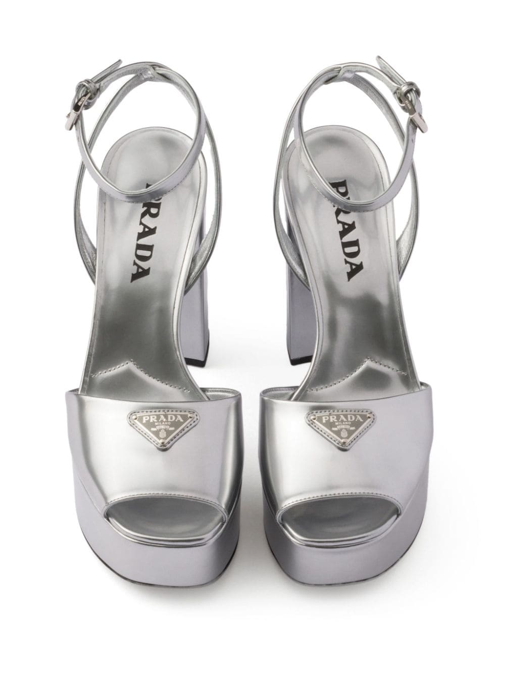 115mm leather platform sandals - 5