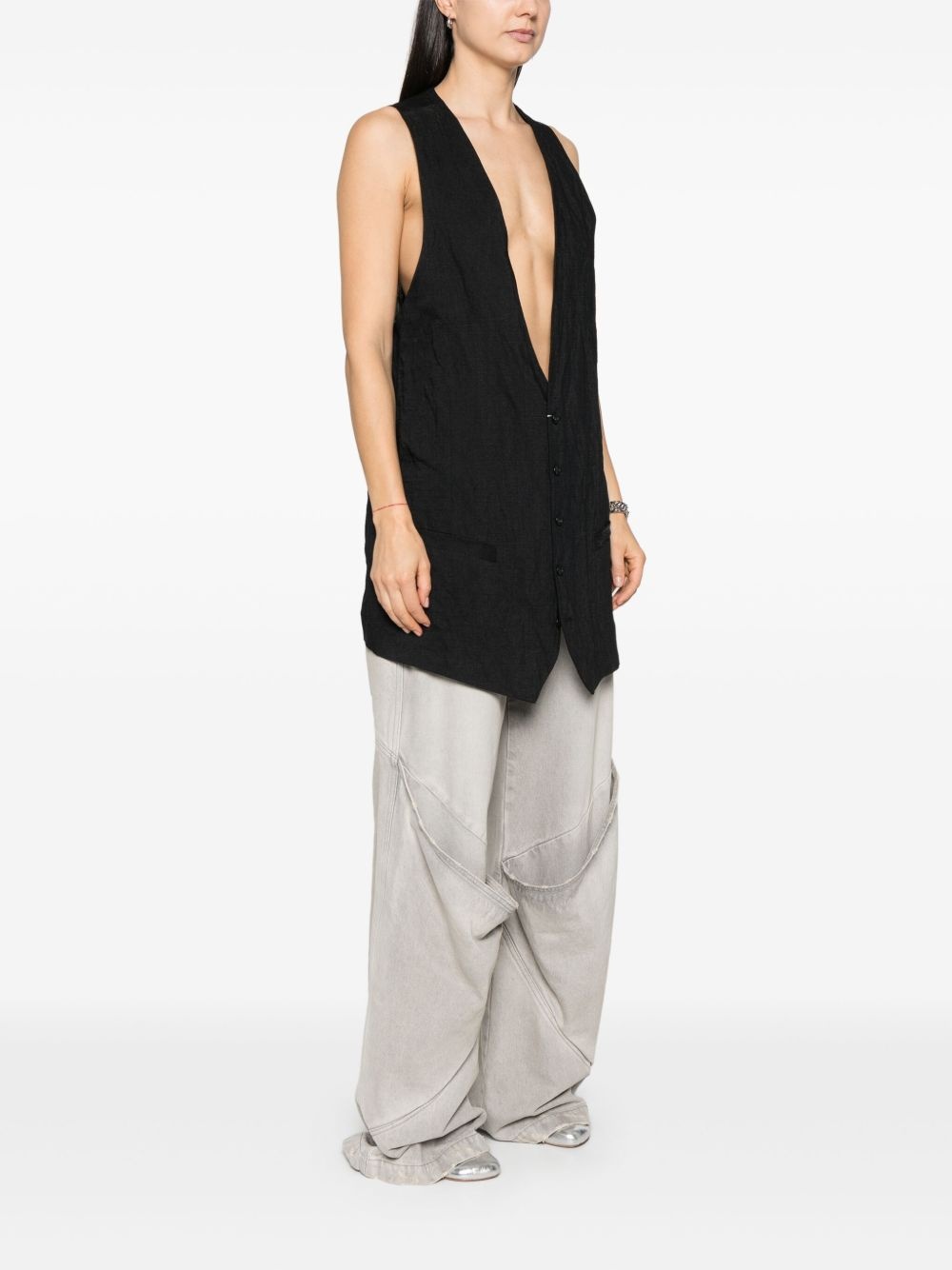 plunging-neck gilet - 3