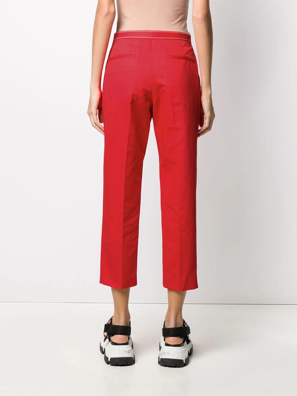 mid-rise cropped straight-leg trousers - 4