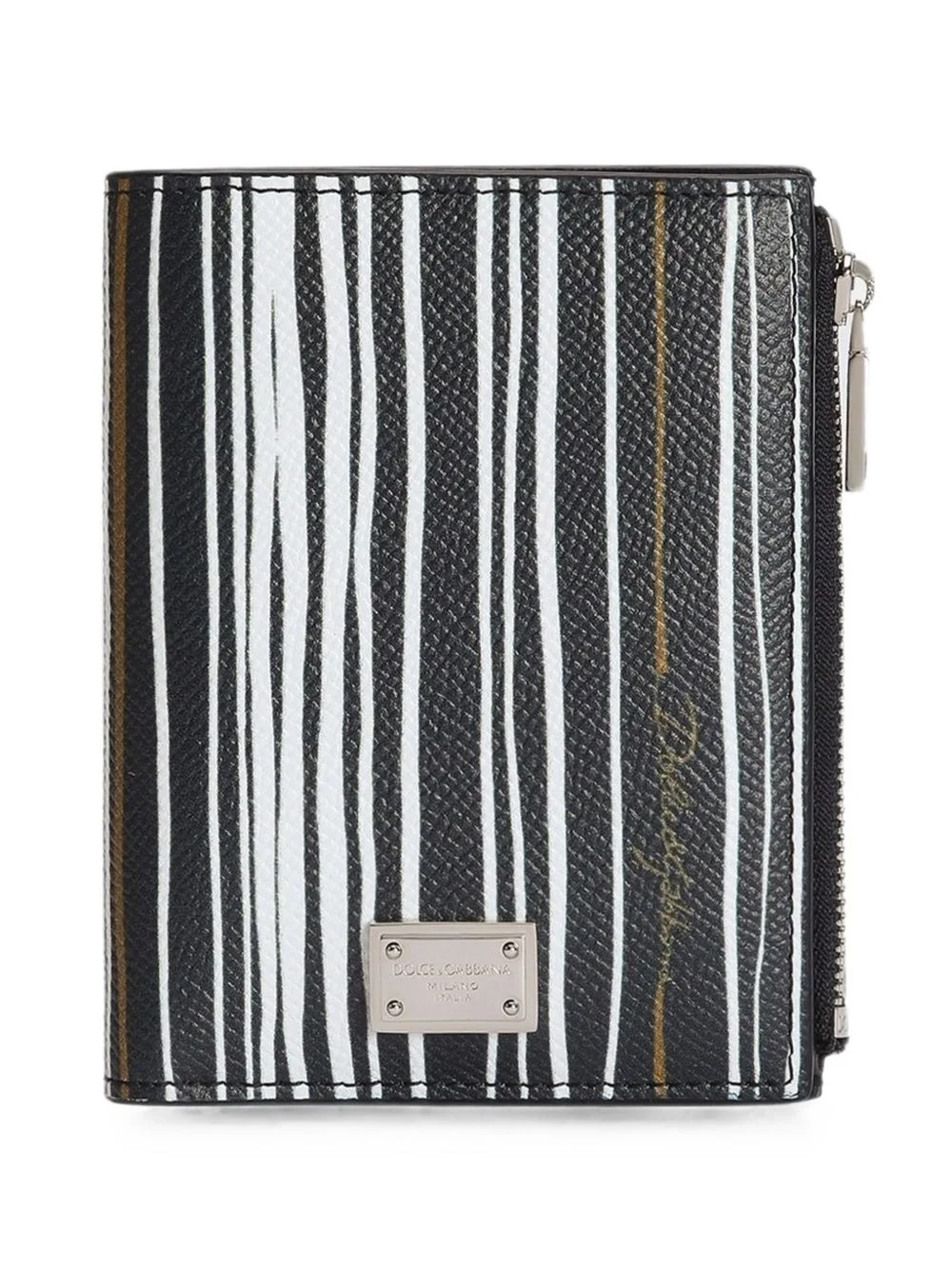 Stripe-print wallet in Calfskin - 1