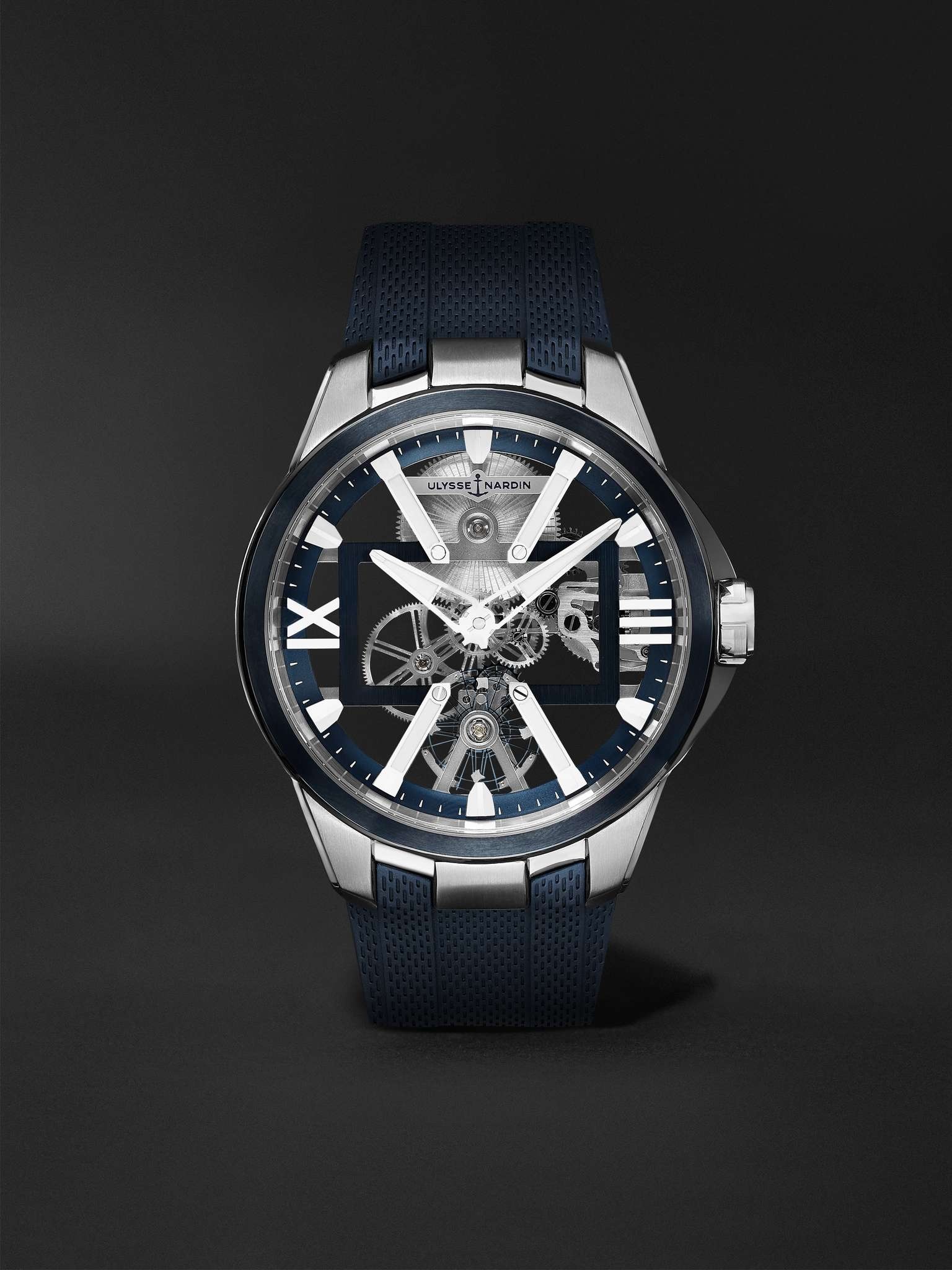 Skeleton X Hand-Wound 42mm Titanium and Rubber Watch - 1