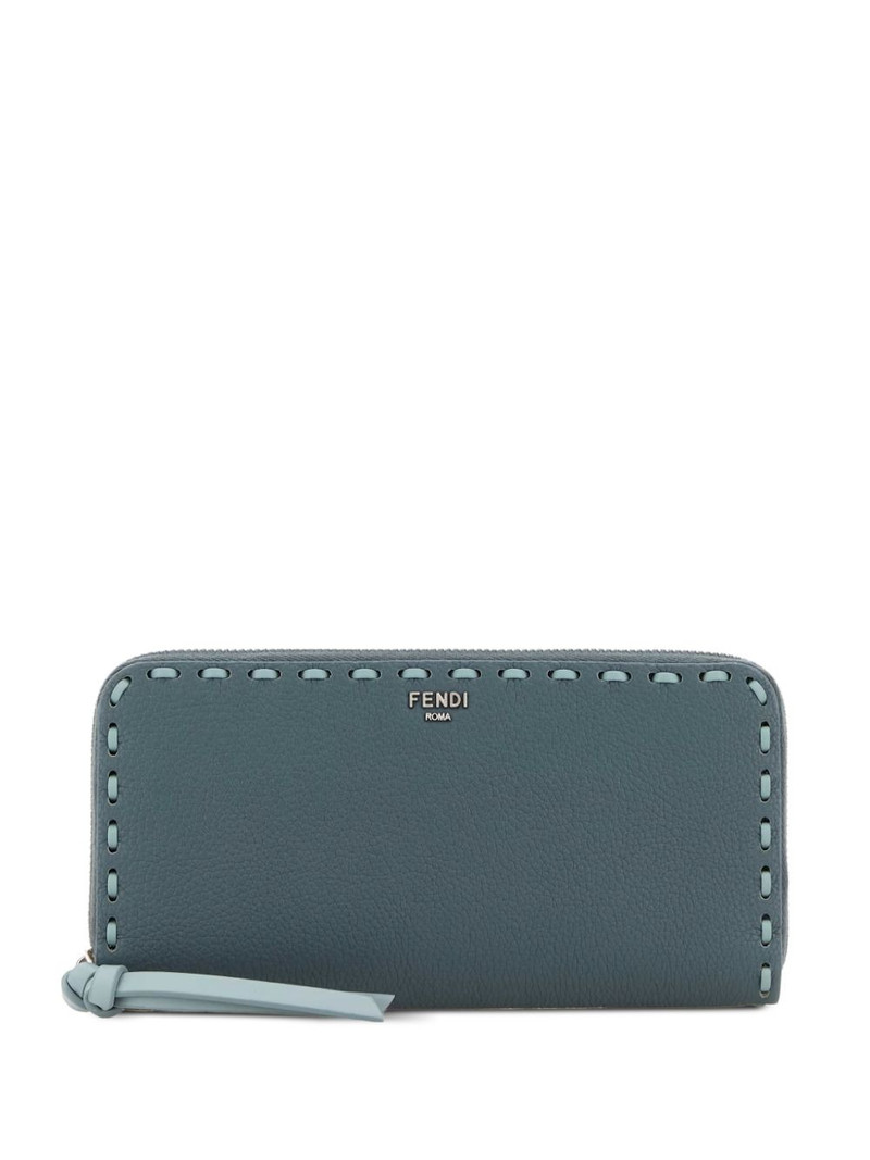 large Peekaboo stitched leather wallet 1
