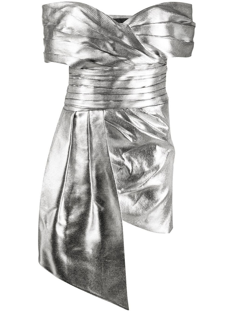 off-the-shoulder draped mini dress 1