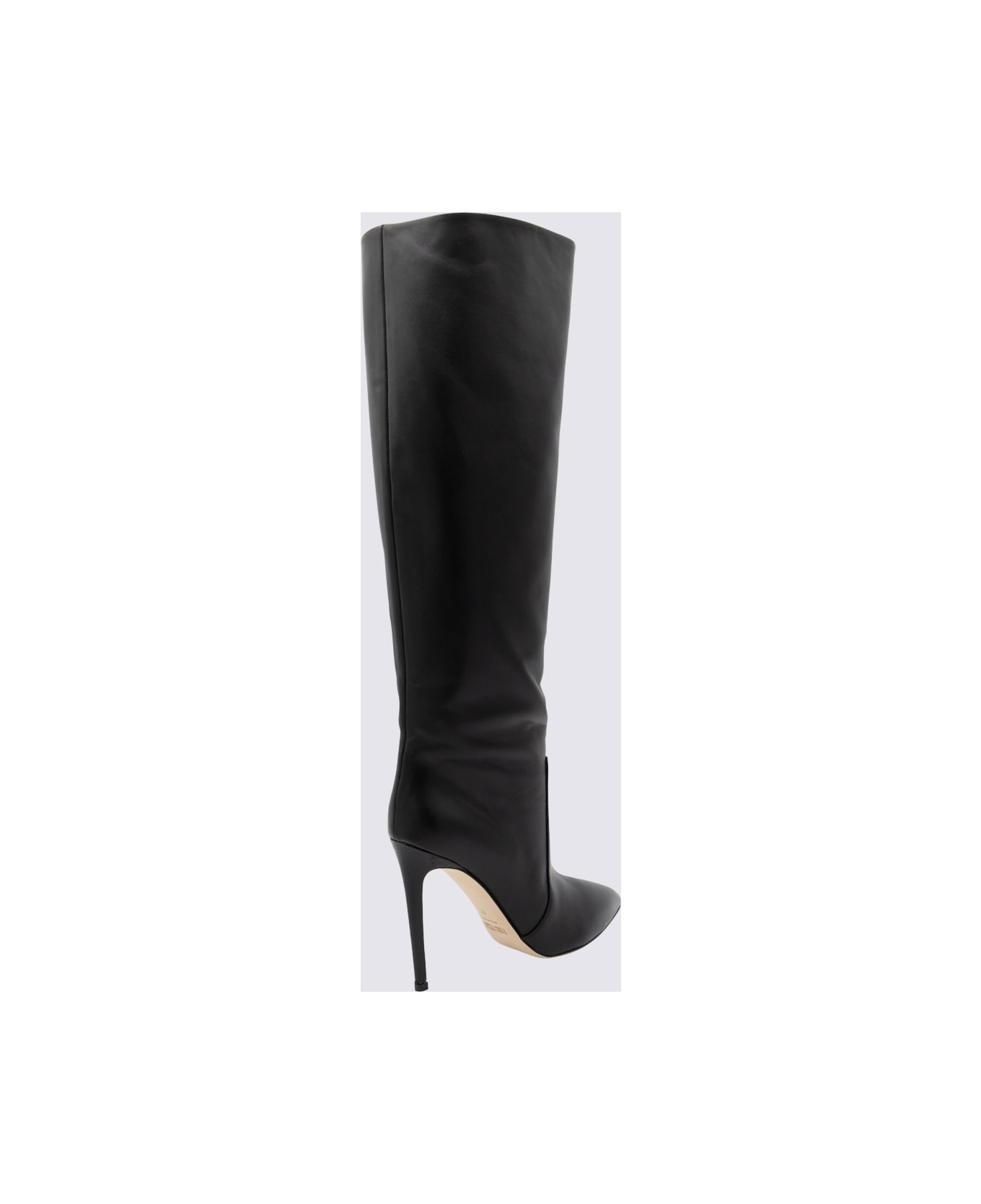 Black Leather Stiletto Boots - 2
