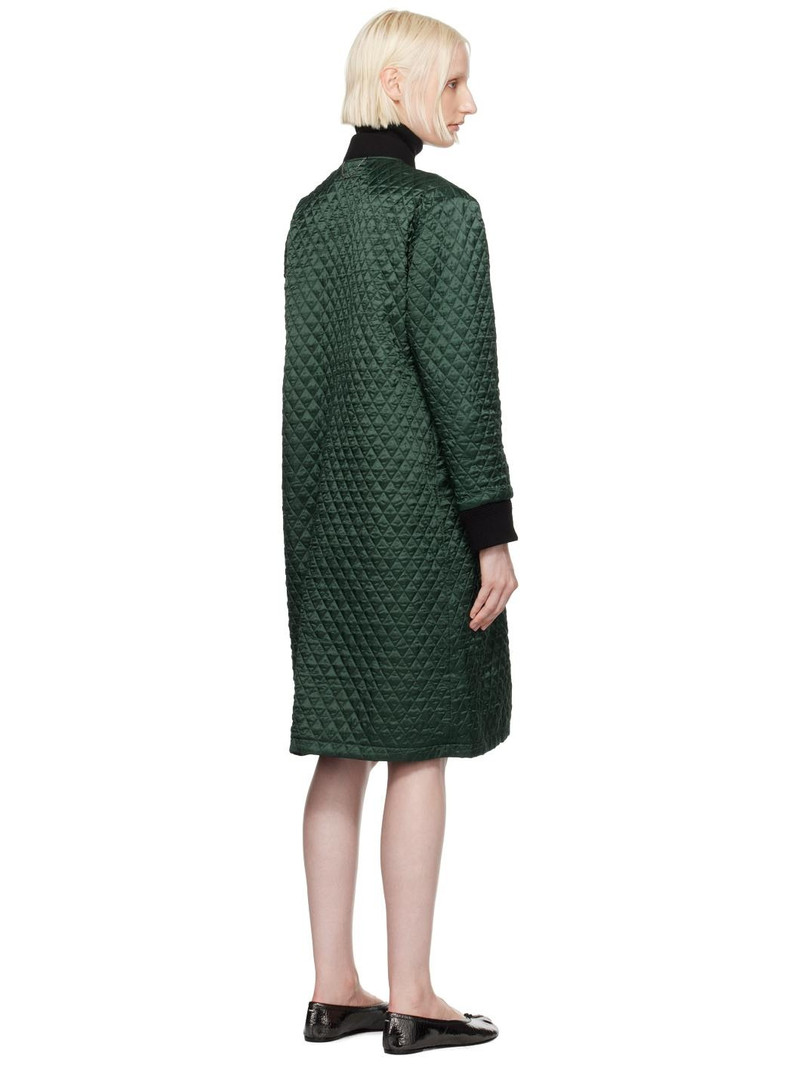 Green & Black Quilted Reversible Coat 3