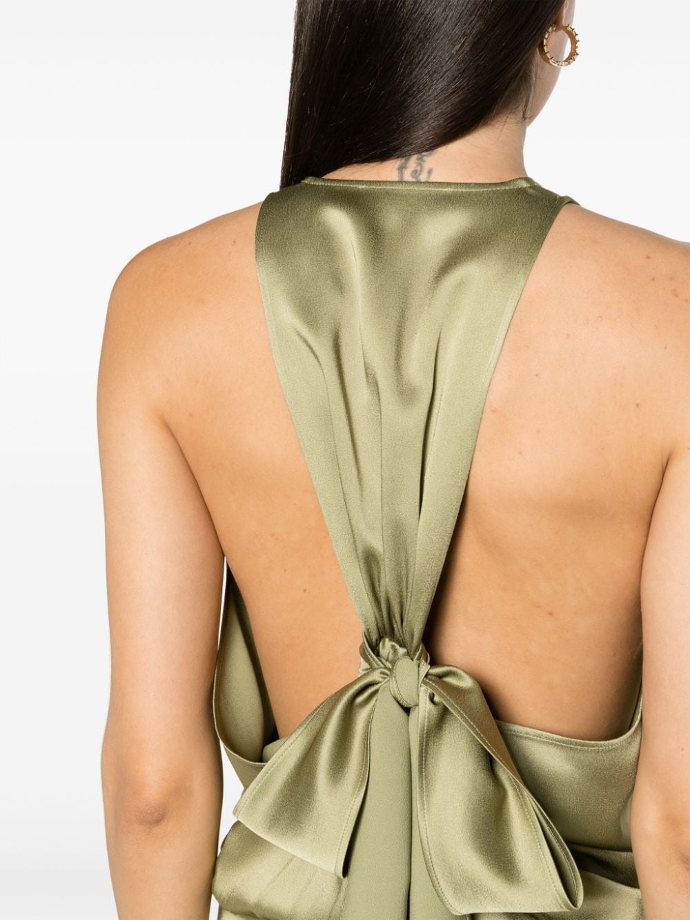 V-neck satin maxi dress - 5
