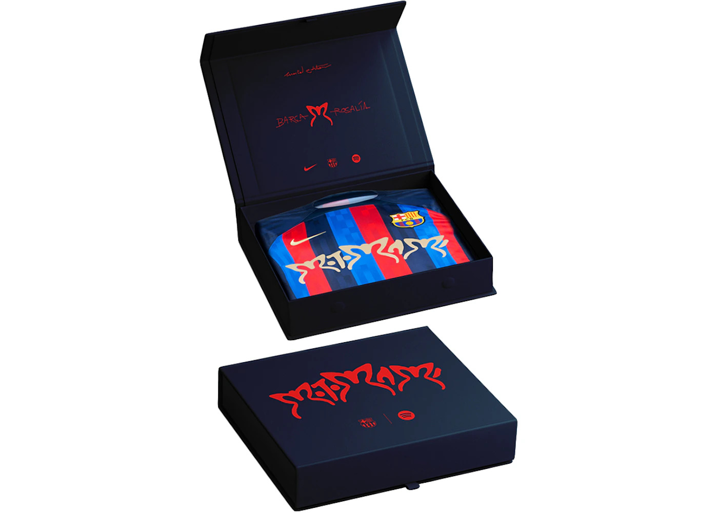Nike Limited Edition FC Barcelona Men’s First Team Rosalia Motomami 22/23 Home Jersey Blue/Scarlet - 3