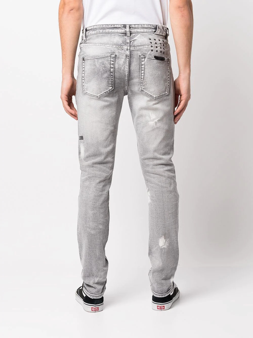 distressed skinny-cut jeans - 4