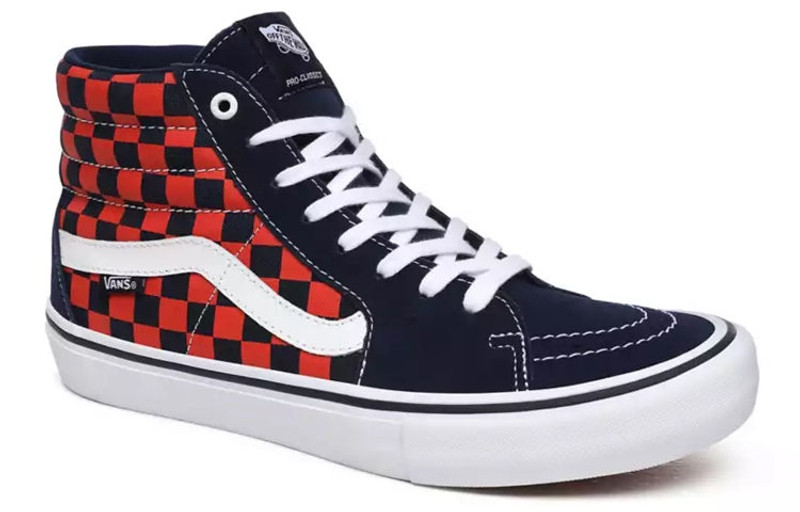 Vans 밴 SK8-HI 프로 '체크 보드 - Navy Orange'VN000VHGW7E outlook