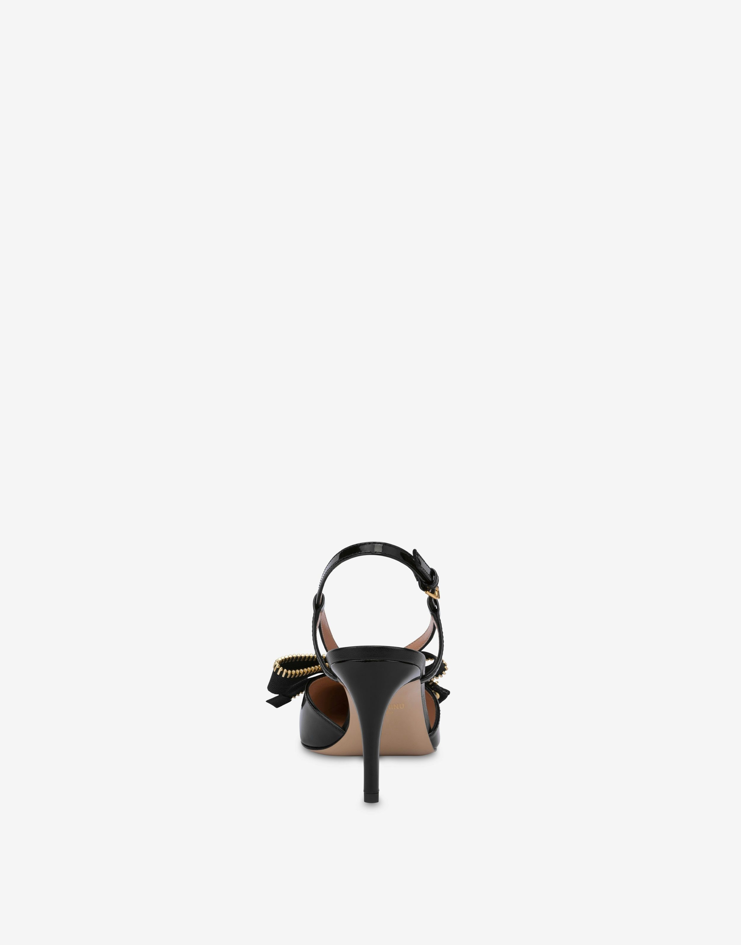 BOW ZIP PATENT LEATHER SLINGBACKS - 3
