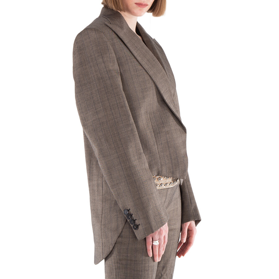 Stella McCartney Cropped Pinstripe Wool Blazer - 2