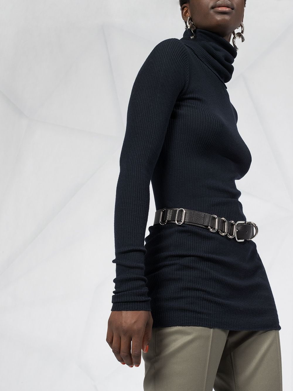 belted roll-neck jumper - 3