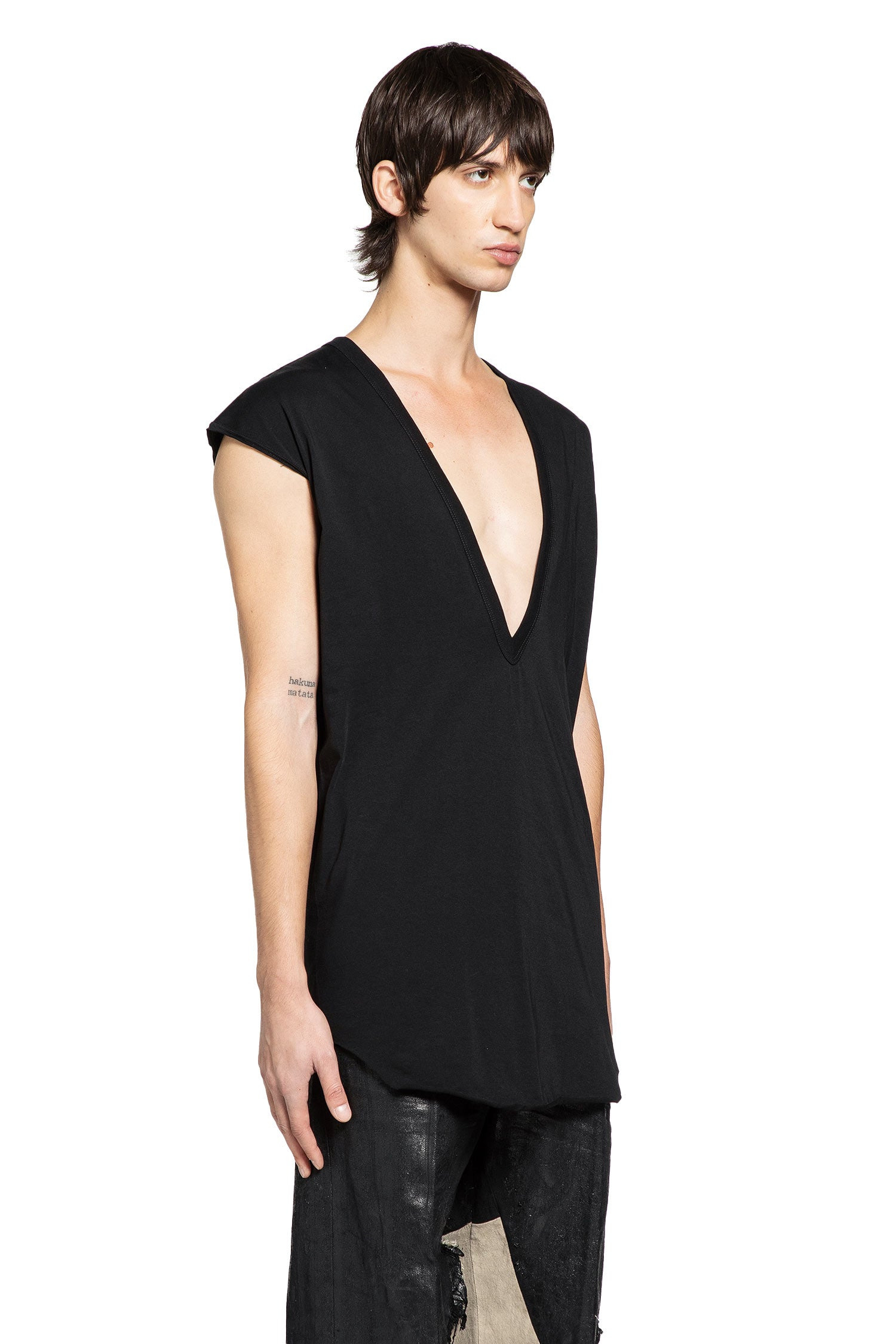 Deep V Neck Cotton Jersey Top - 2