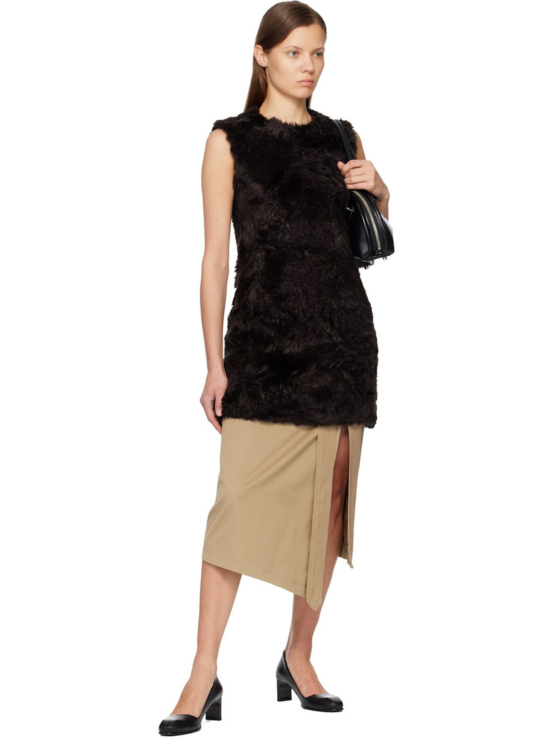 Acne Studios Brown Faux-Fur Minidress outlook