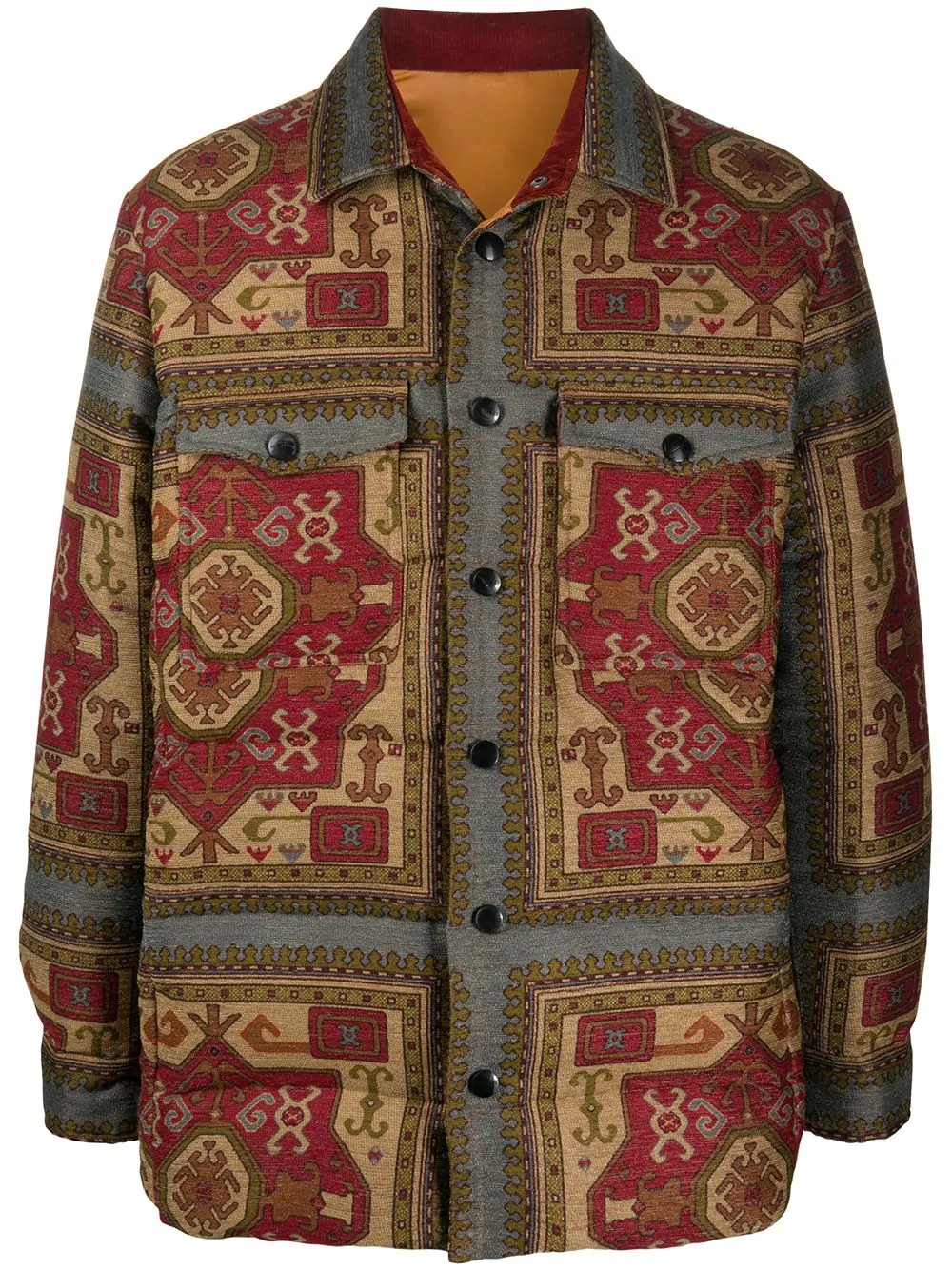 paisley print shirt jacket  - 1