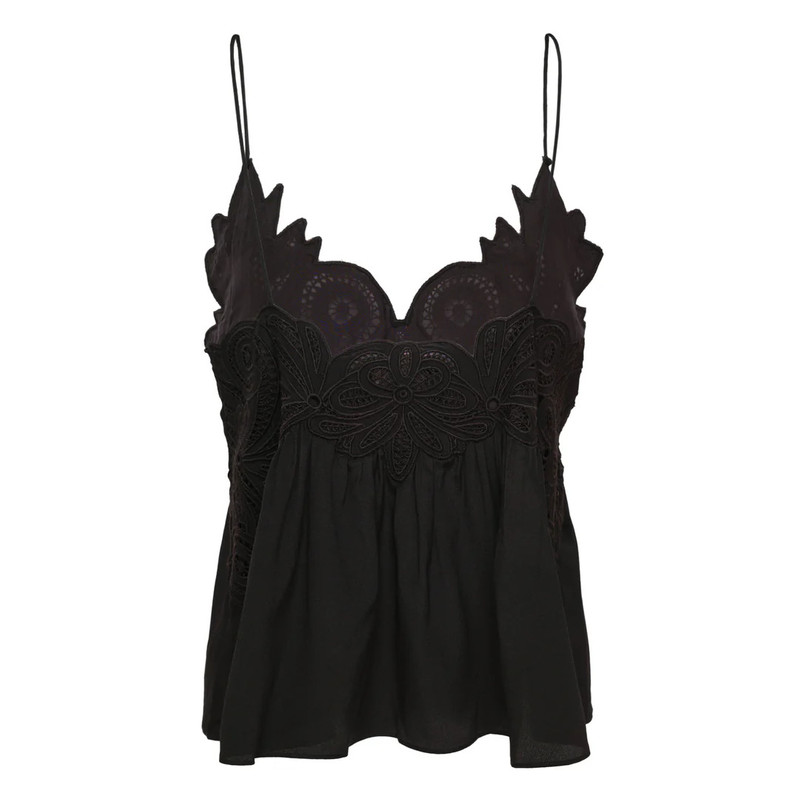 ULLA JOHNSON Rosie Lace Applique Tank Top outlook