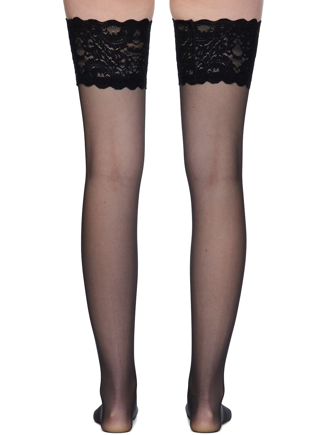 Black Satin Touch 20 Stay-Up Socks - 2
