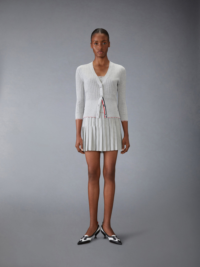 SILK TWILL MINI PLEATED SLIP DRESS 5