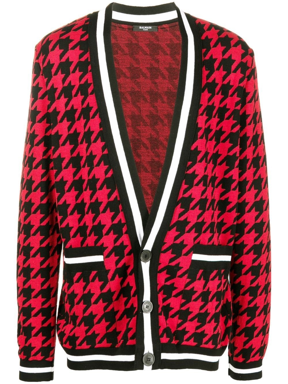 houndstooth knitted cardigan - 1