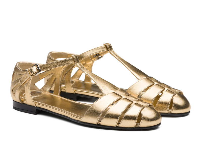 Church's Rainbow
Metallic Nappa Leather T-Bar Sandal Light gold outlook
