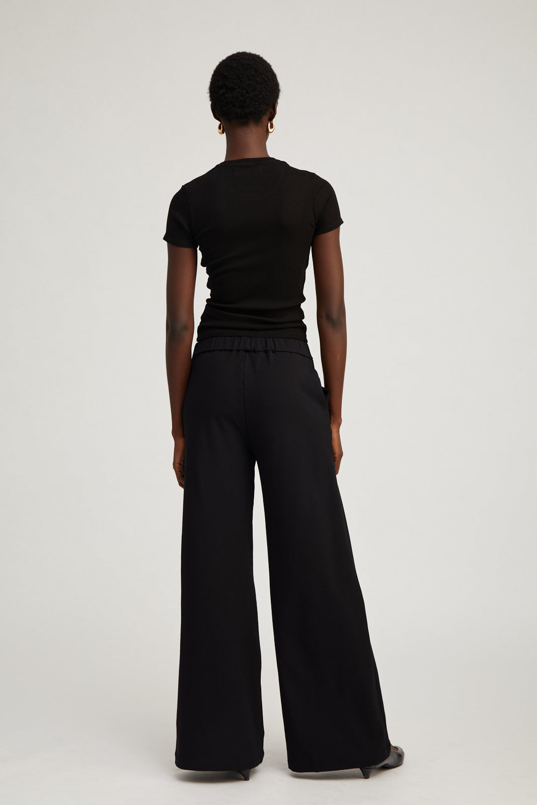 BLACK CITY WIDE LEG PANTS - 4